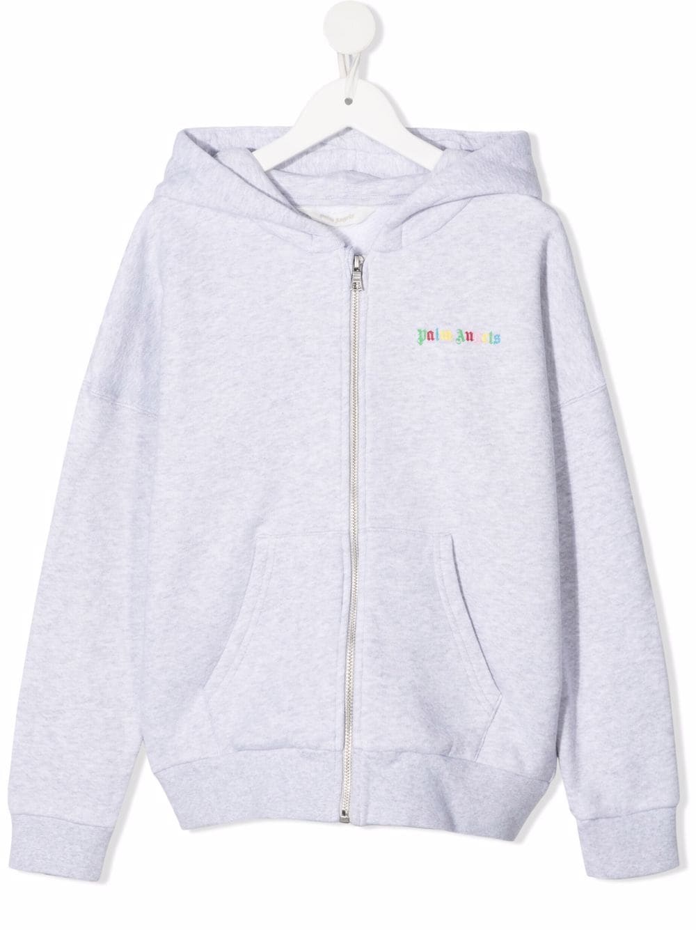 Palm Angels Kids logo-print zip-up hoodie - Grey von Palm Angels Kids