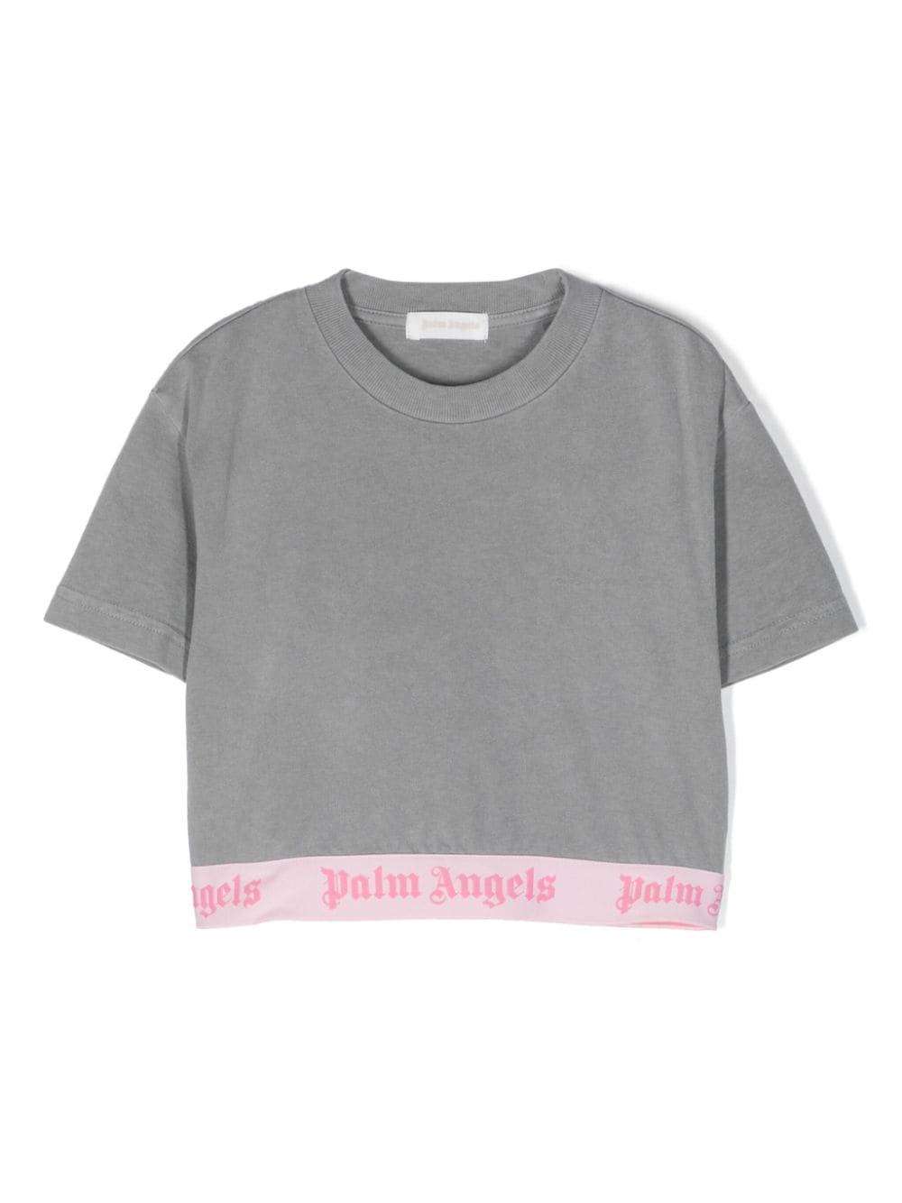 Palm Angels Kids logo-underband cropped T-shirt - Grey von Palm Angels Kids