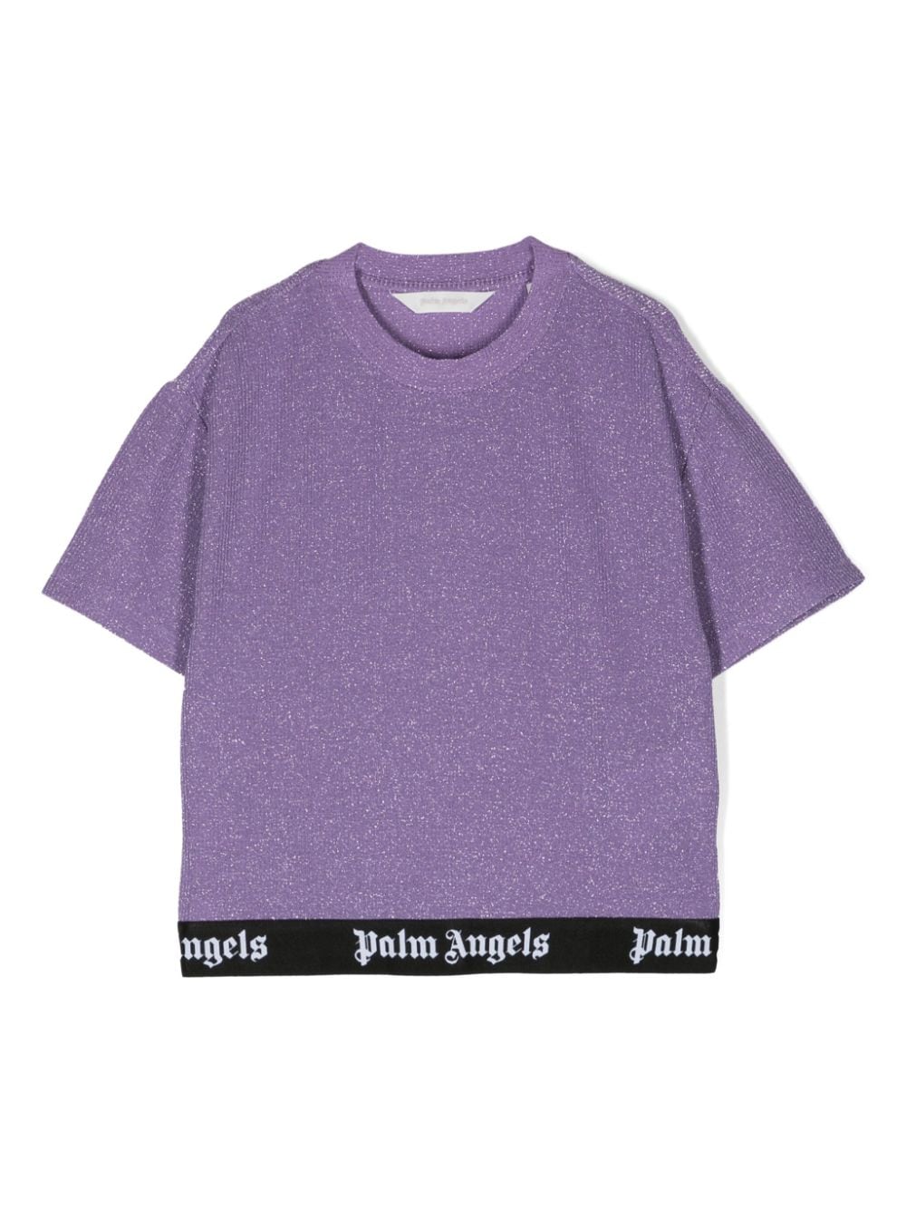 Palm Angels Kids logo-underband lurex T-shirt - Purple von Palm Angels Kids