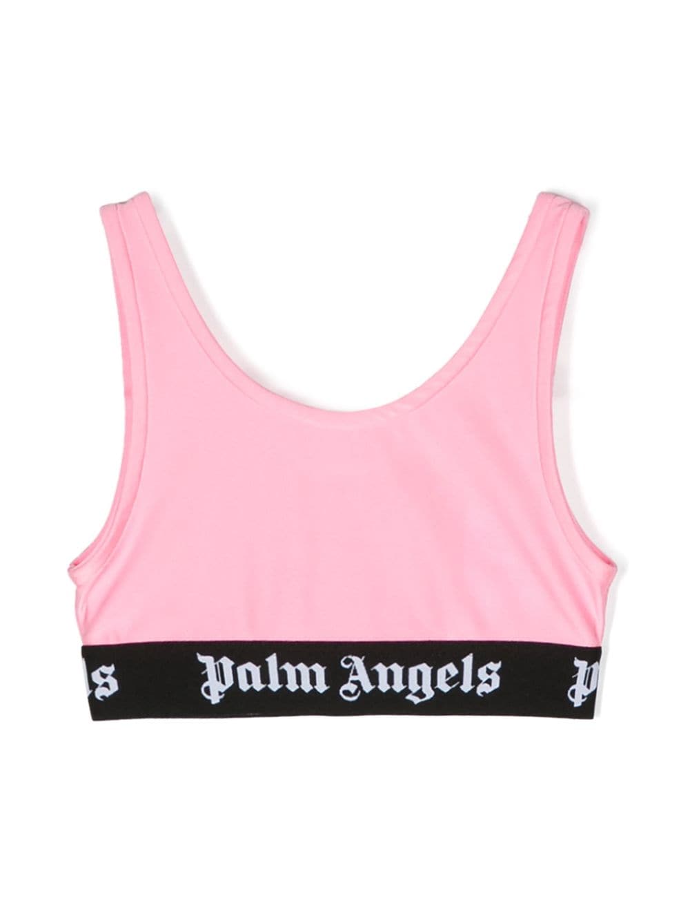 Palm Angels Kids logo-waistband satin bikini top - Pink von Palm Angels Kids