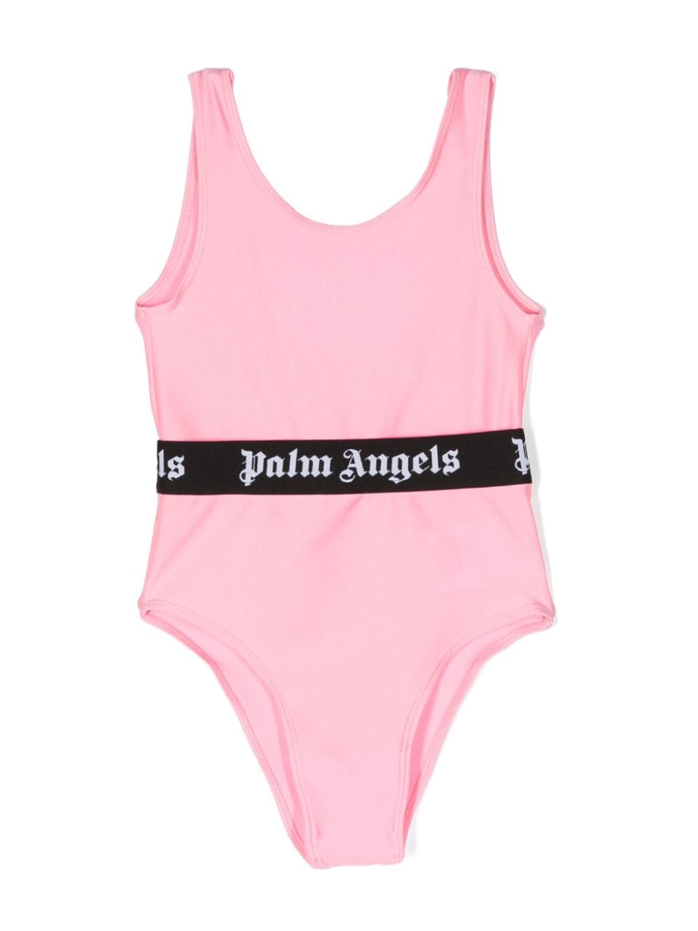 Palm Angels Kids logo-waistband scoop swimsuit - Pink von Palm Angels Kids