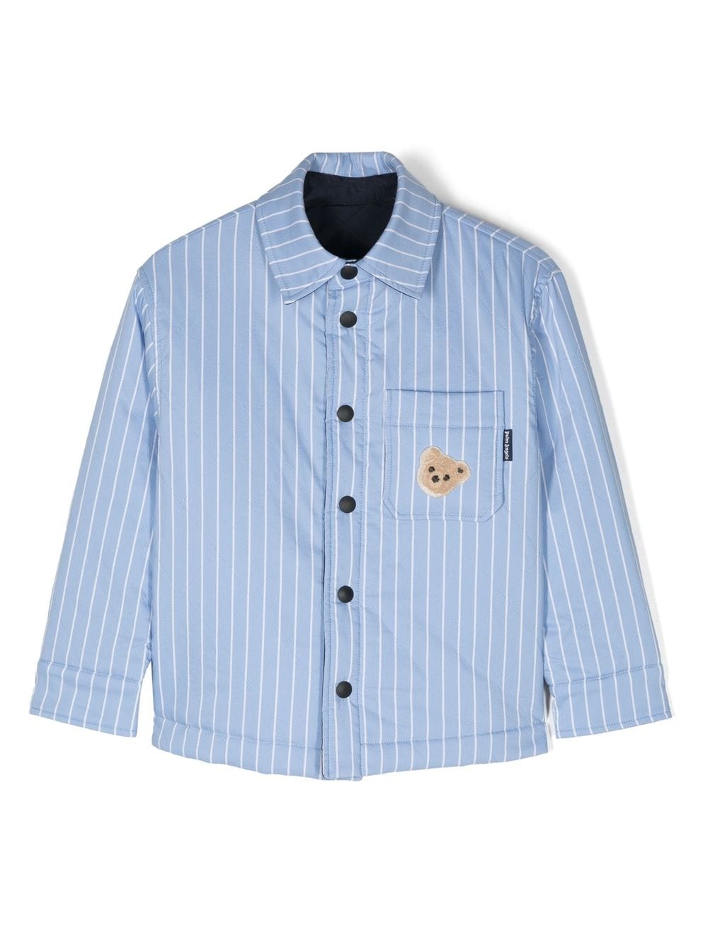 Palm Angels Kids mini-bear-patch overshirt - Blue von Palm Angels Kids