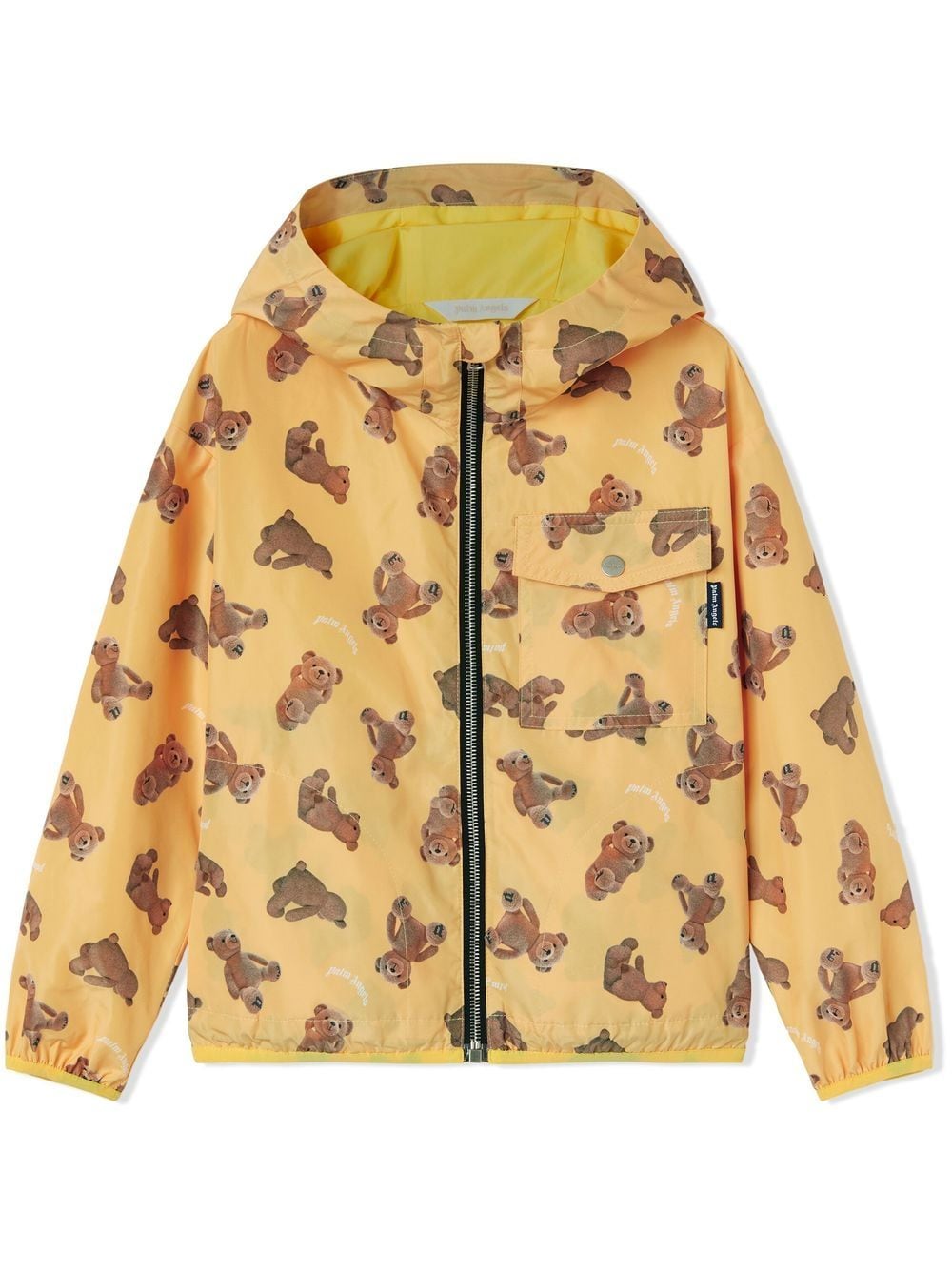 Palm Angels Kids motif-print zip-fastening jacket - Yellow