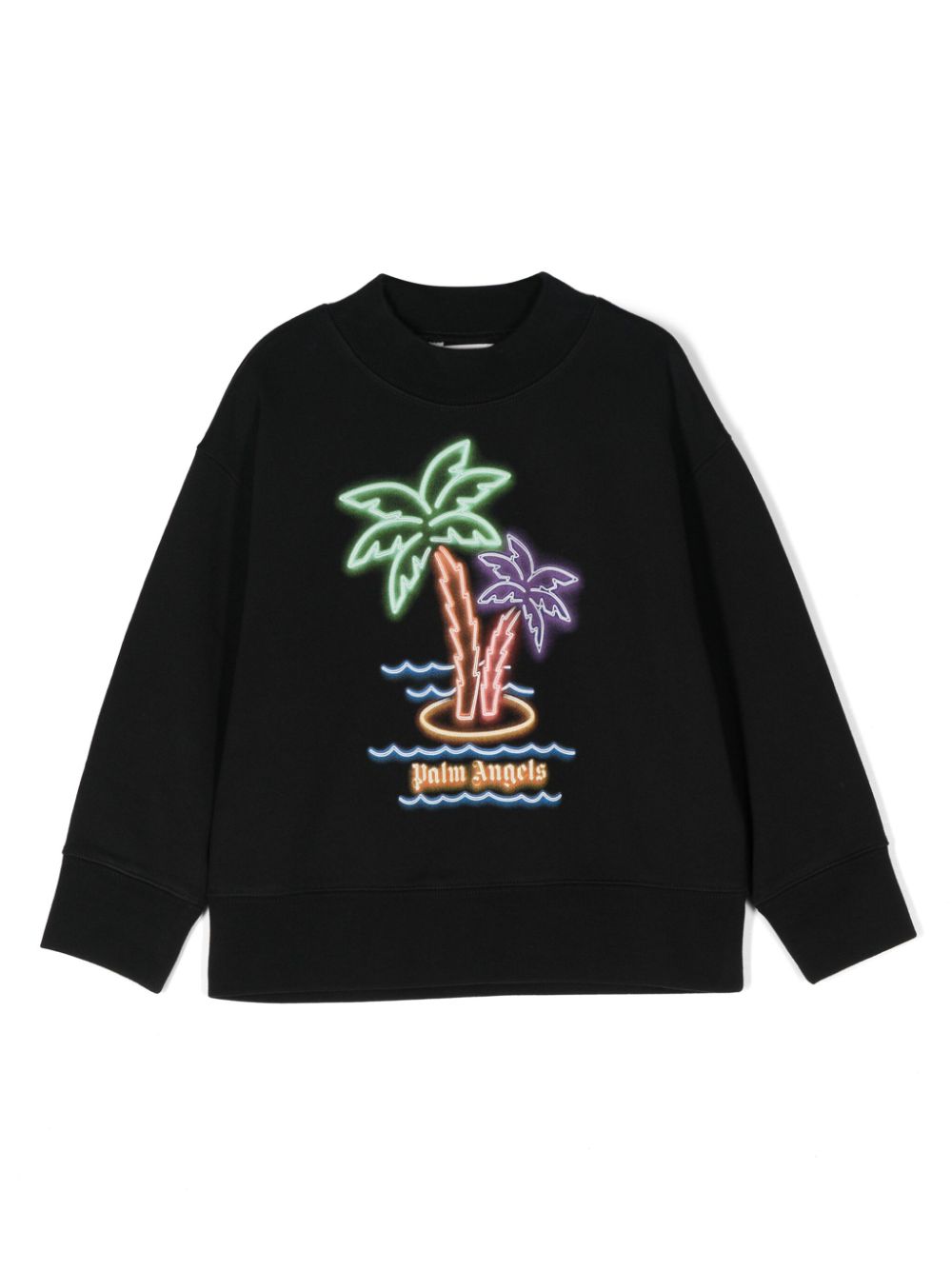Palm Angels Kids Neon Palms cotton sweatshirt - Black von Palm Angels Kids