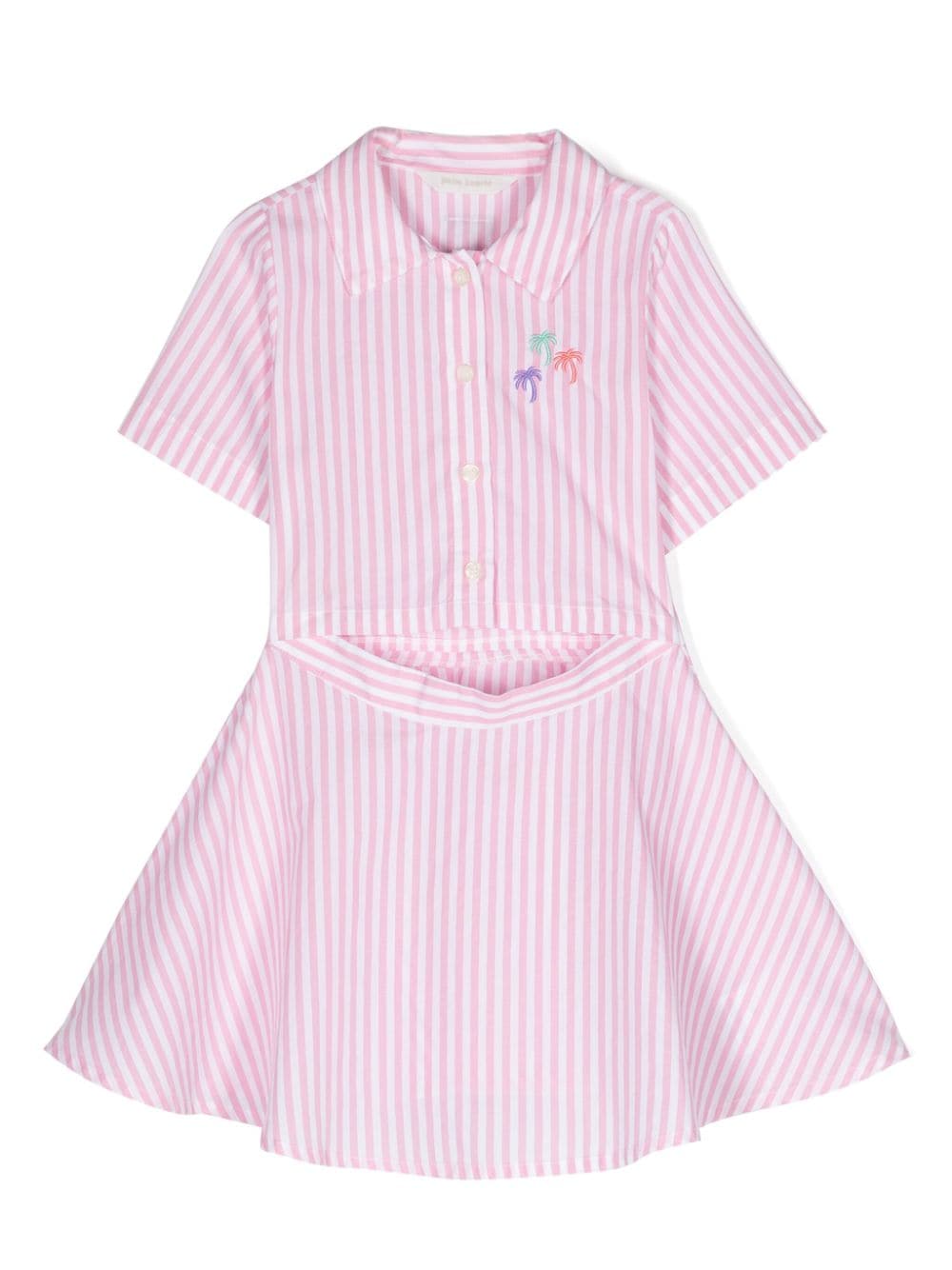 Palm Angels Kids Palms striped shirt dress - Pink von Palm Angels Kids