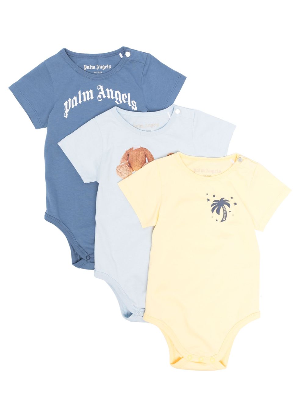 Palm Angels Kids logo-print cotton bodysuit (pack of three) - Yellow von Palm Angels Kids