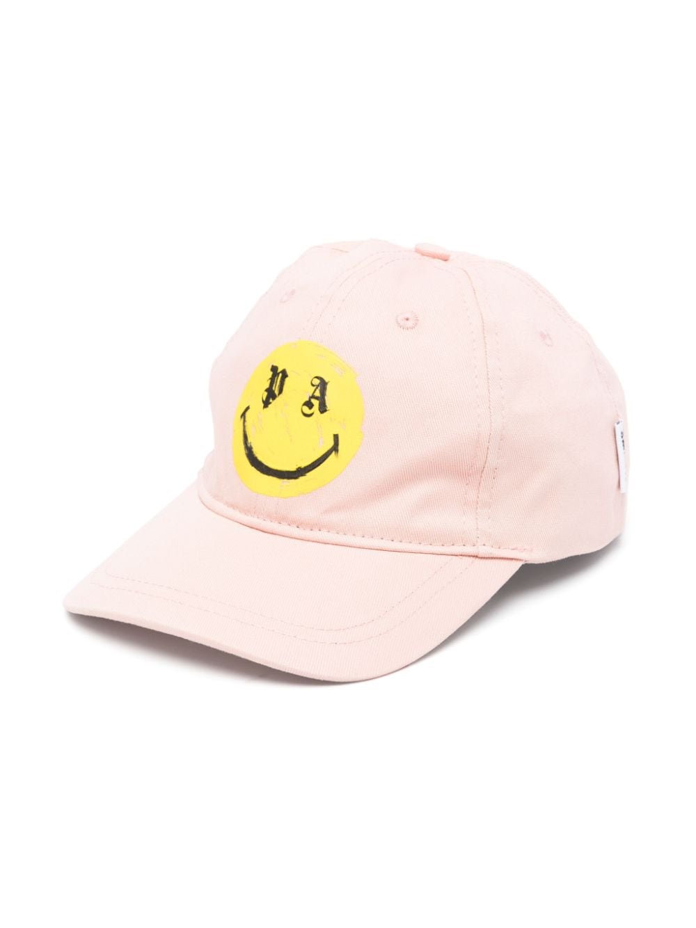 Palm Angels Kids smiley face-print cotton cap - Pink von Palm Angels Kids