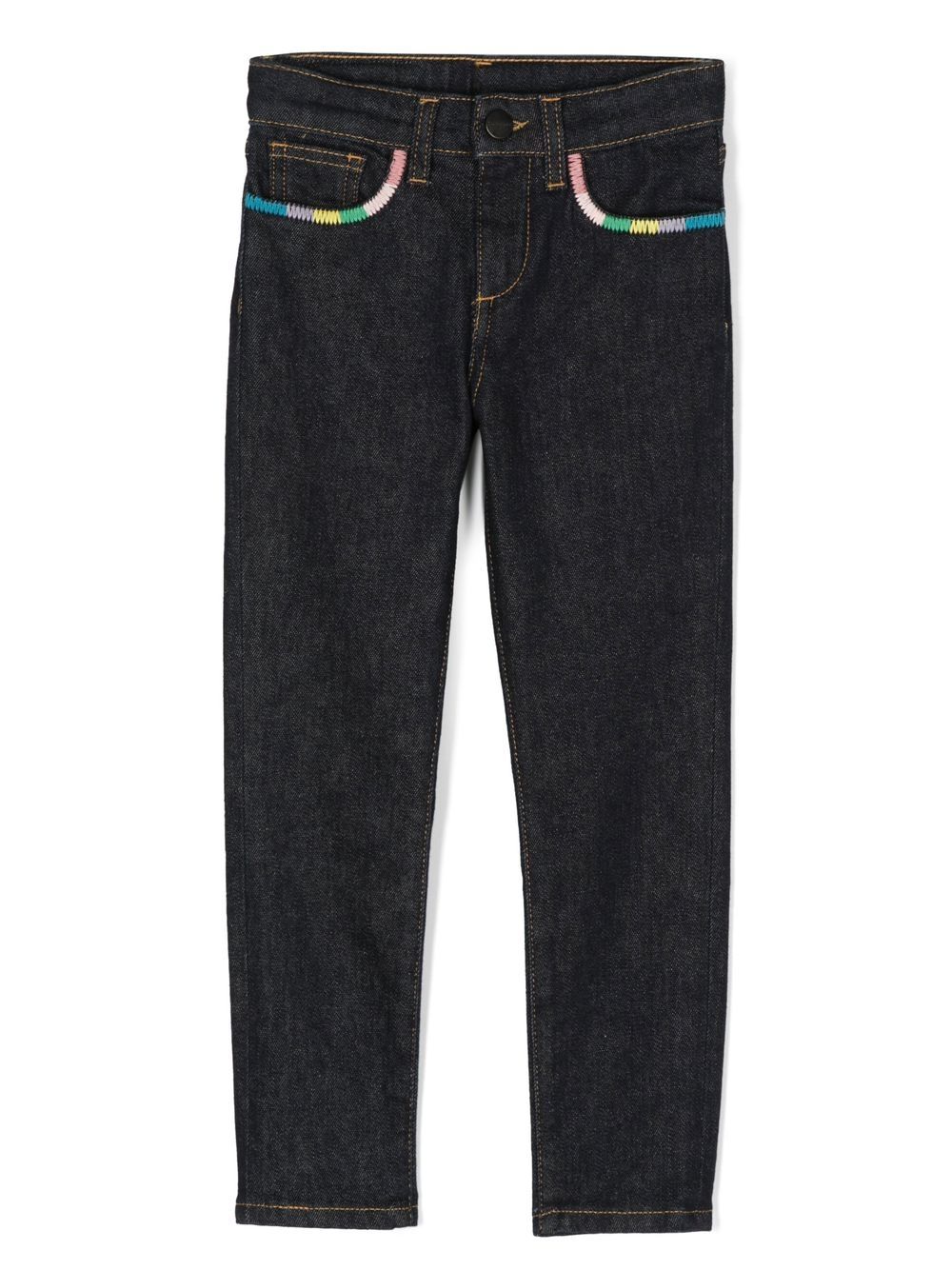 Palm Angels Kids stitched trim stretch jeans - Blue von Palm Angels Kids