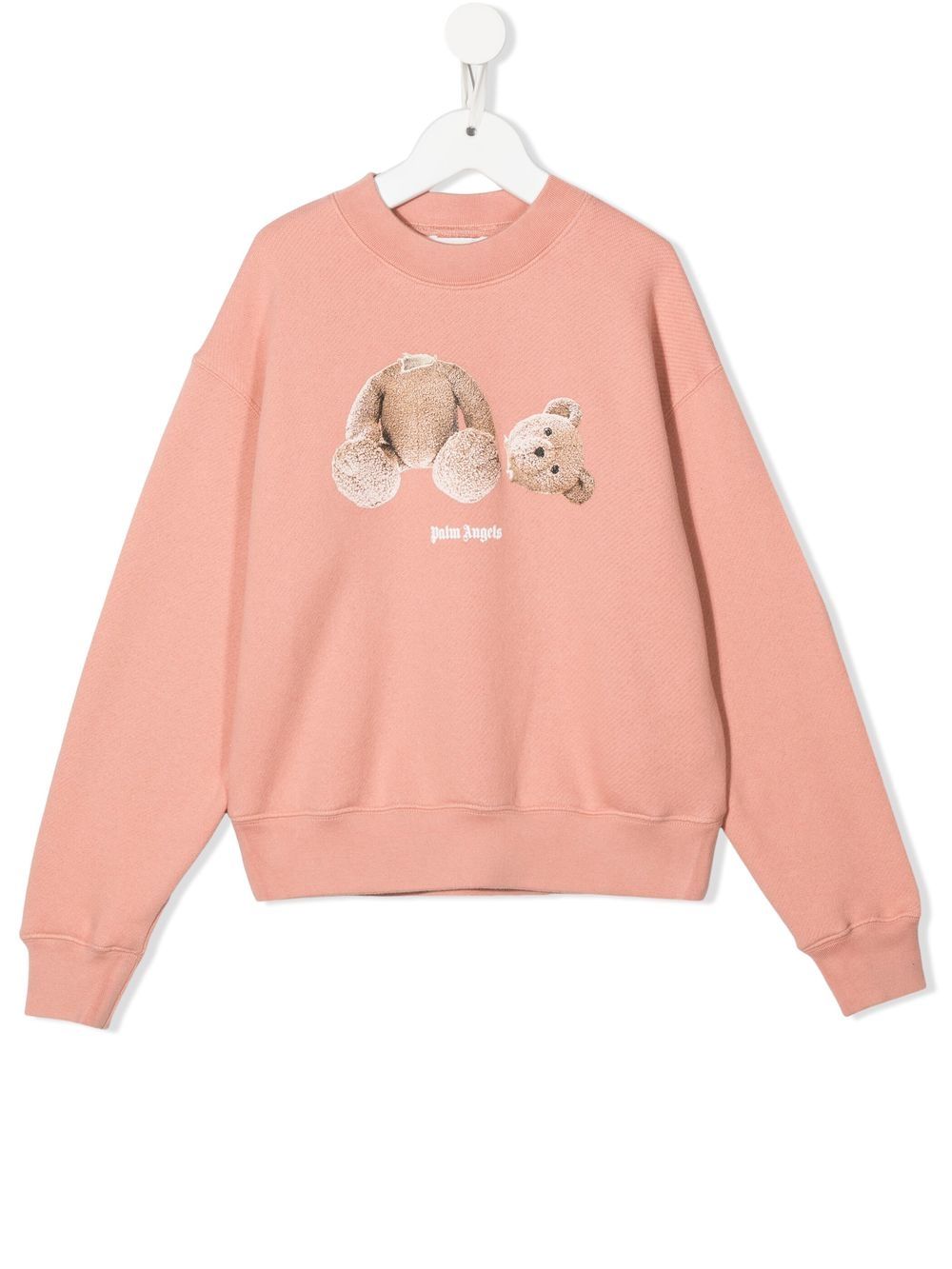 Palm Angels Kids teddy bear-print cotton sweatshirt - Pink von Palm Angels Kids