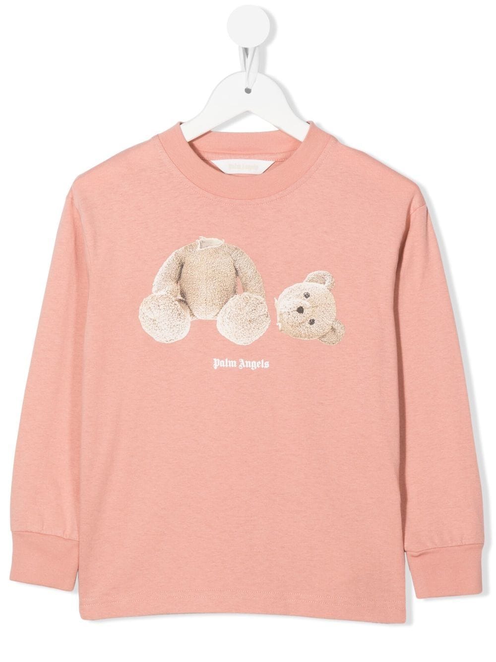 Palm Angels Kids teddy bear-print cotton sweatshirt - Pink von Palm Angels Kids