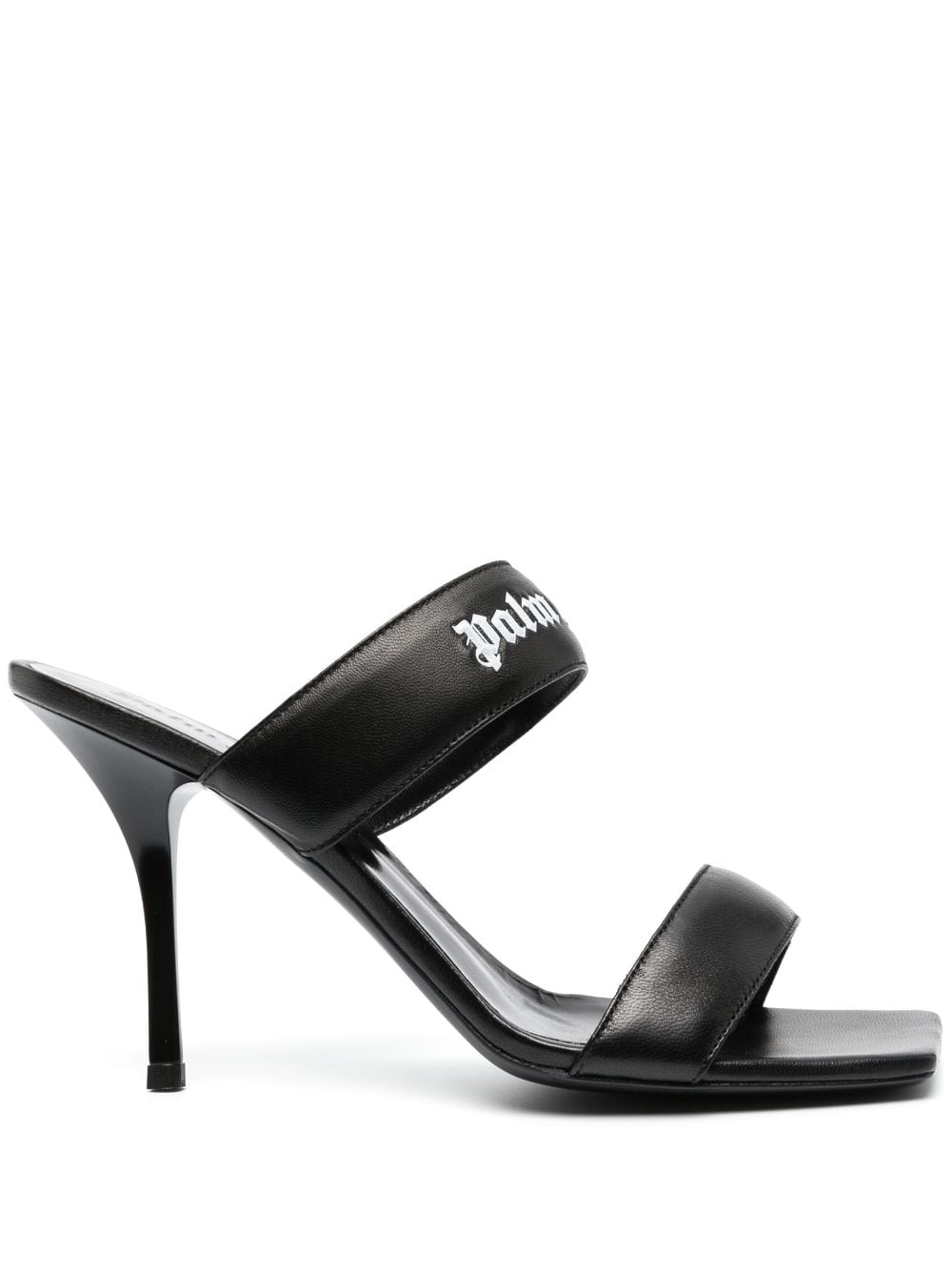 Palm Angels 105mm logo-print leather sandals - Black von Palm Angels