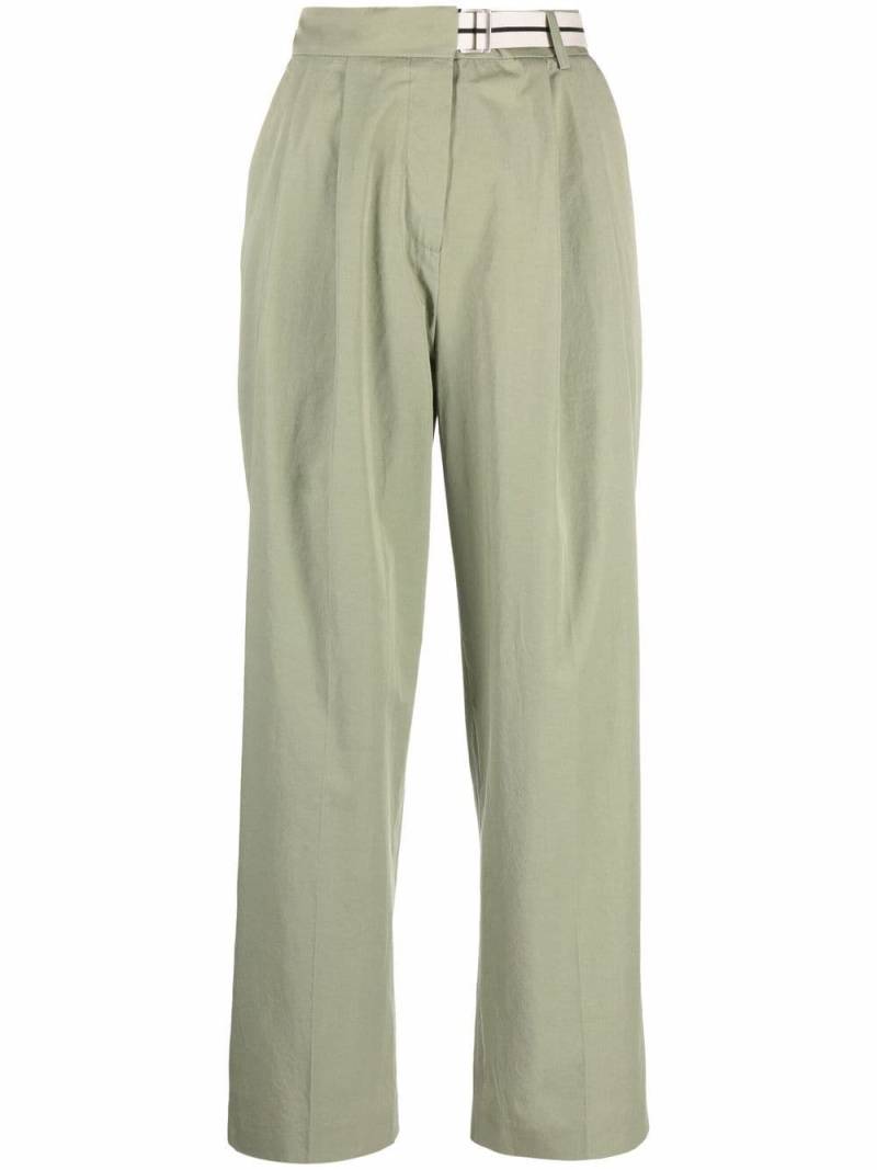 Palm Angels belted wide-leg high-waisted trousers - Green von Palm Angels