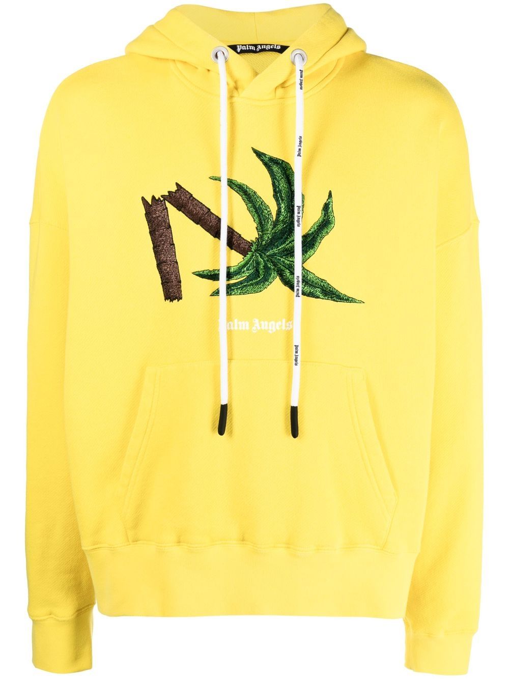 Palm Angels Broken Palm drawstring hoodie - Yellow von Palm Angels