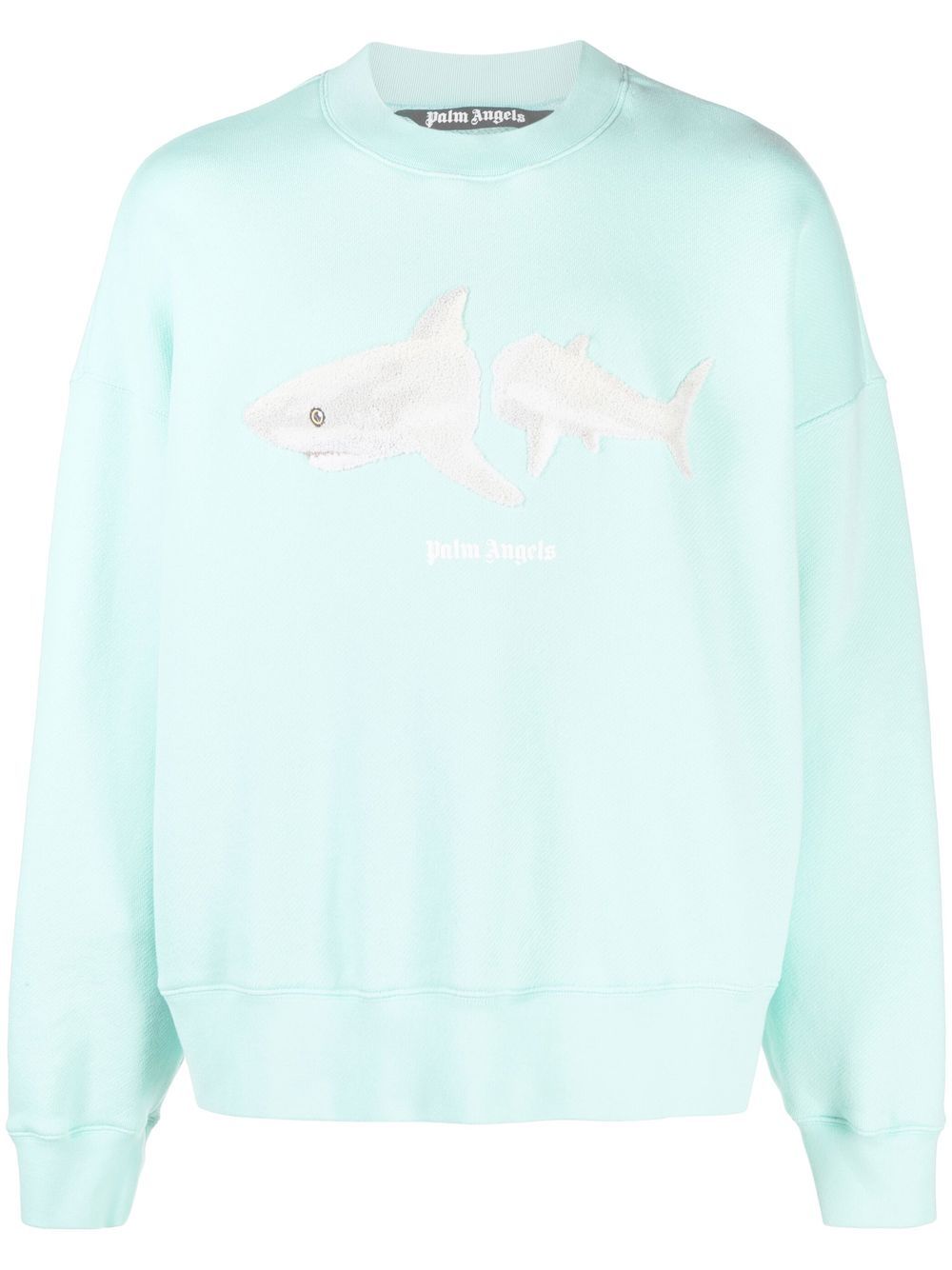 Palm Angels Broken Shark cotton sweatshirt - Blue von Palm Angels