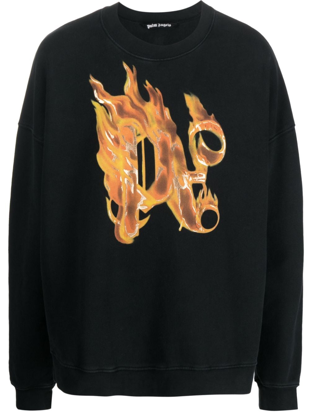 Palm Angels Burning monogram-print sweatshirt - Black von Palm Angels