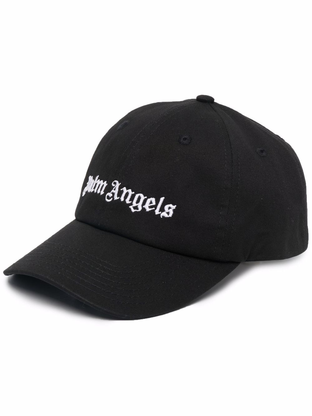 Palm Angels logo-embroidered cotton cap - Black von Palm Angels