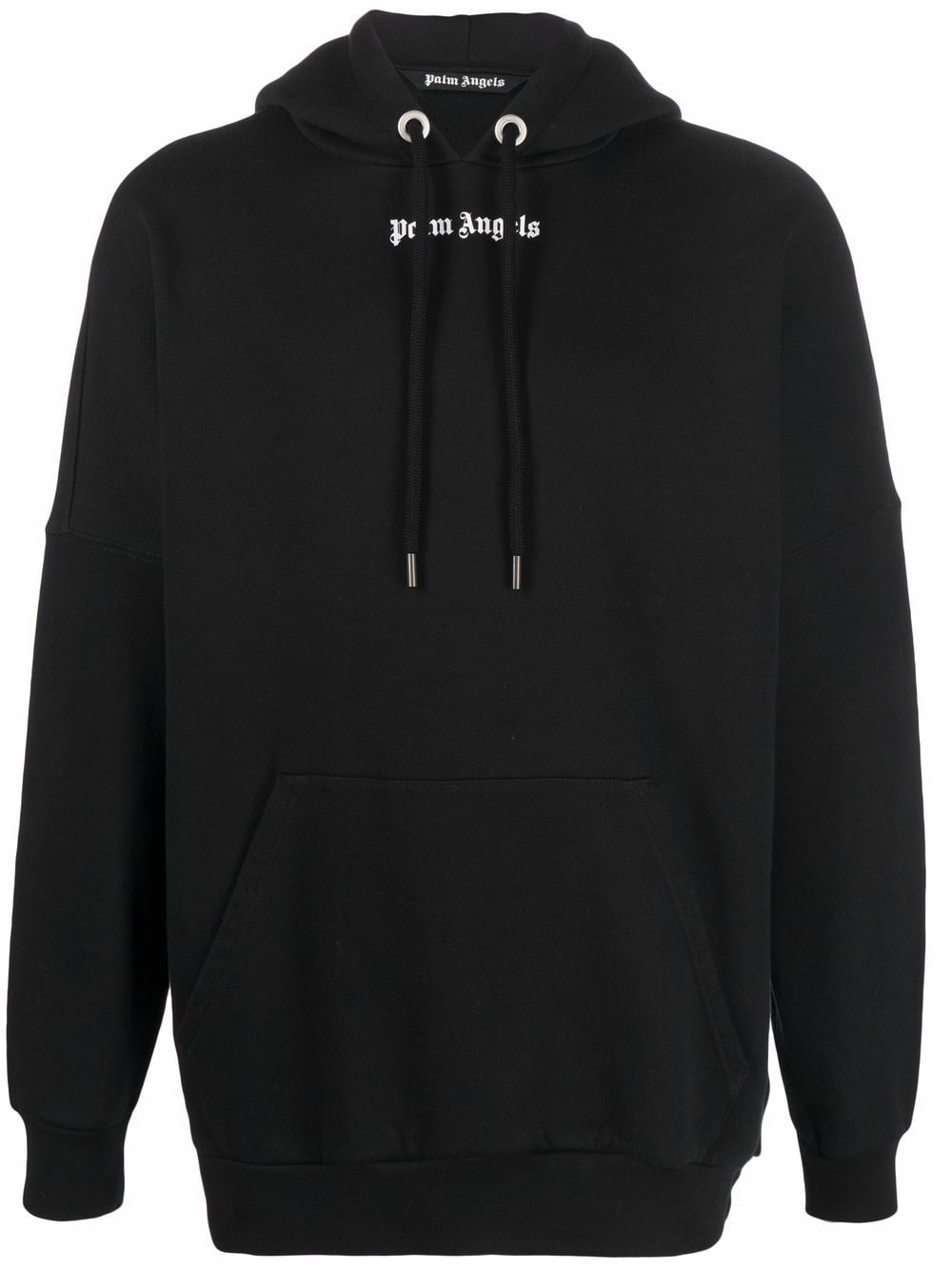 Palm Angels logo-print cotton hoodie - Black von Palm Angels