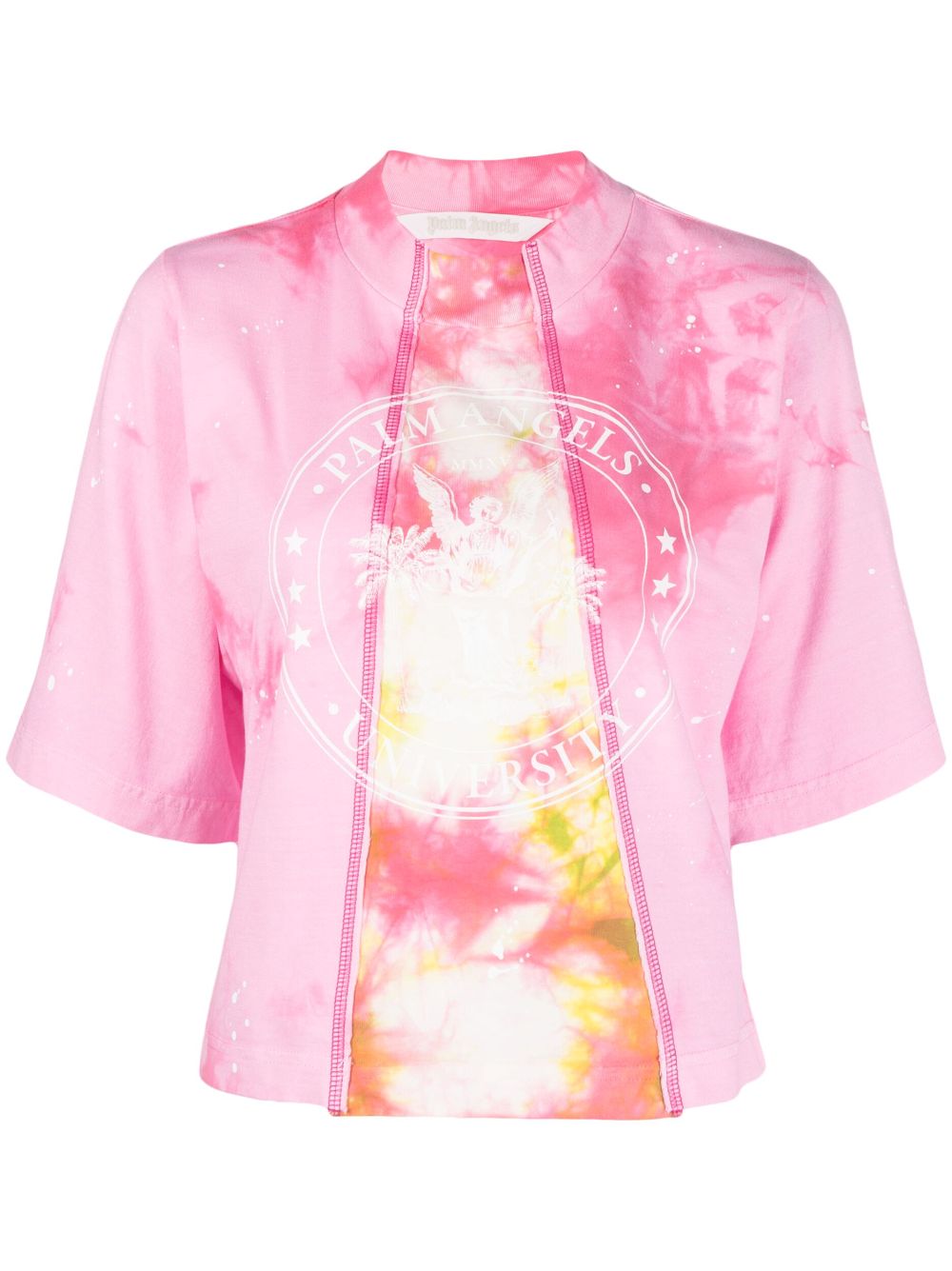 Palm Angels College tie-dye cropped T-shirt - Pink von Palm Angels