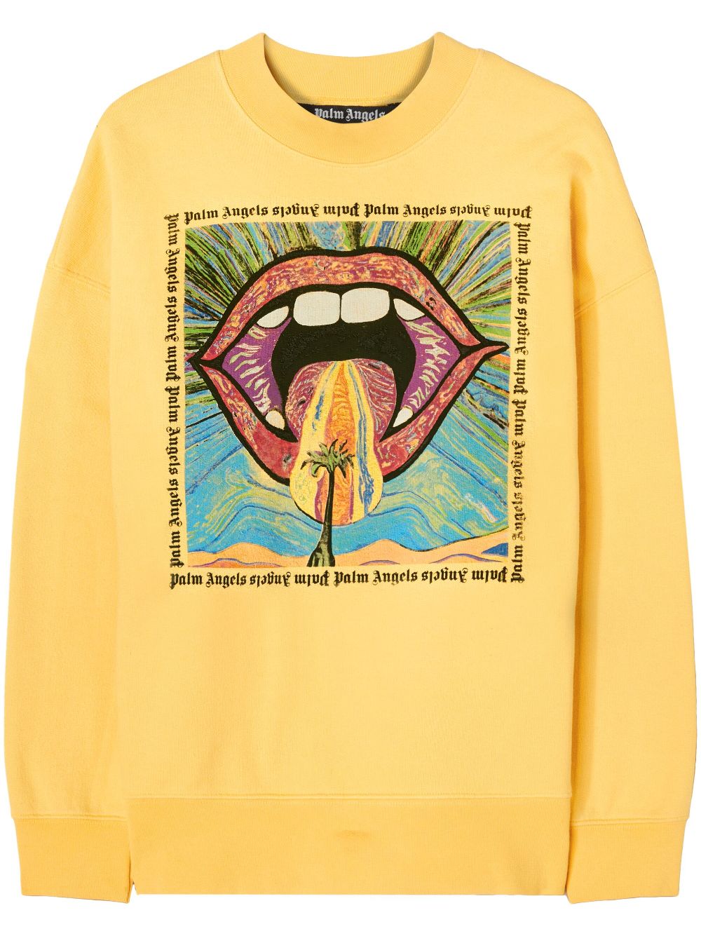Palm Angels Crazy Mouth crew-neck sweatshirt - Yellow von Palm Angels