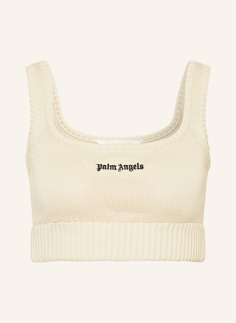 Palm Angels Cropped-Stricktop weiss von Palm Angels