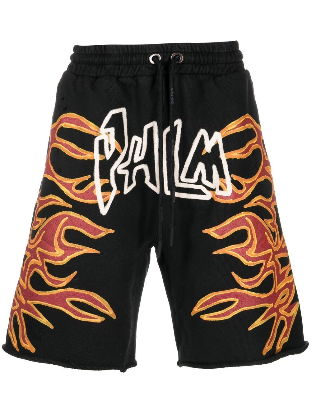 Palm Angels Graffiti Flames logo-print shorts - Black von Palm Angels