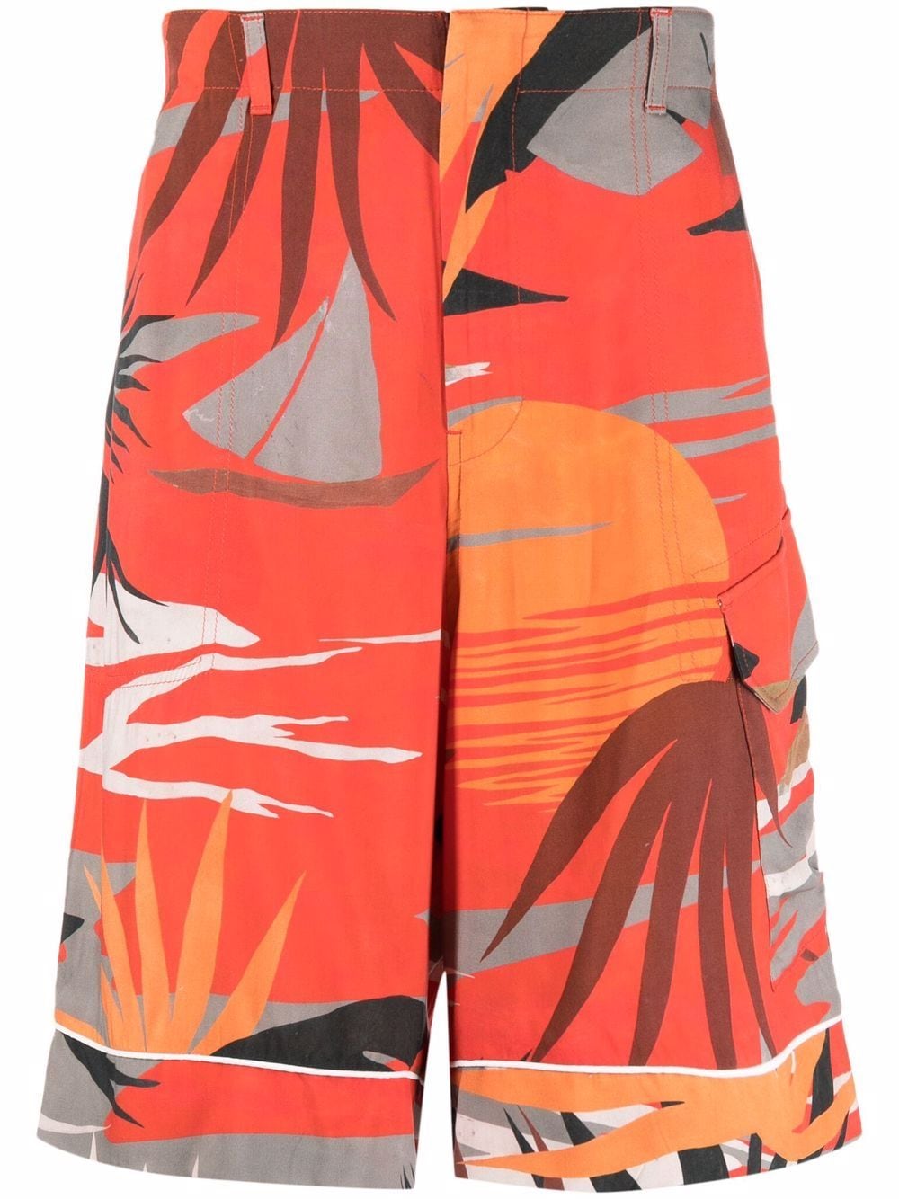 Palm Angels Hawaii graphic-print cargo shorts - Red von Palm Angels