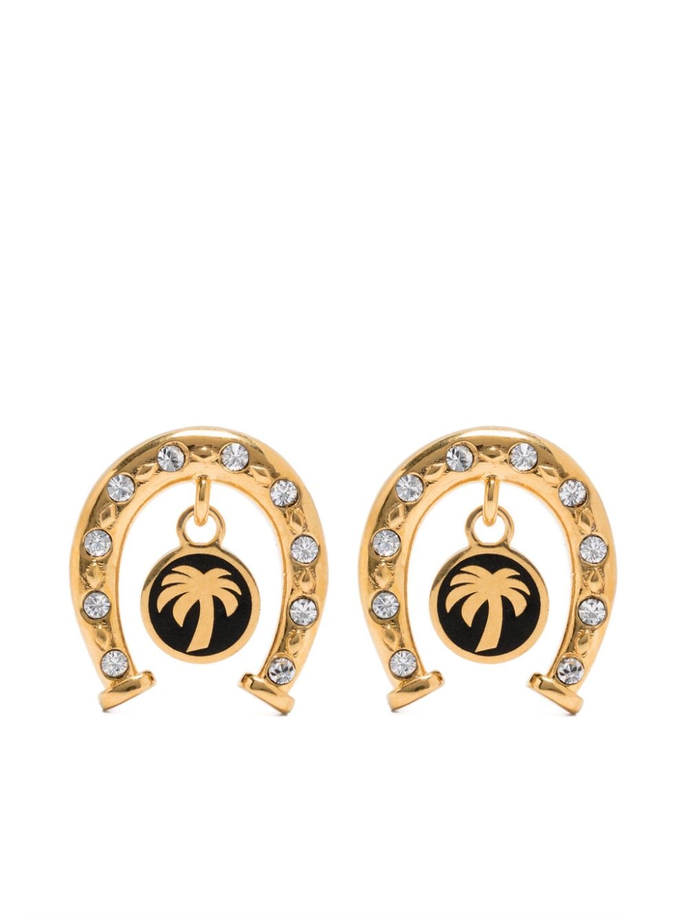 Palm Angels Horseshoe crystal-embellished earrings - Gold von Palm Angels