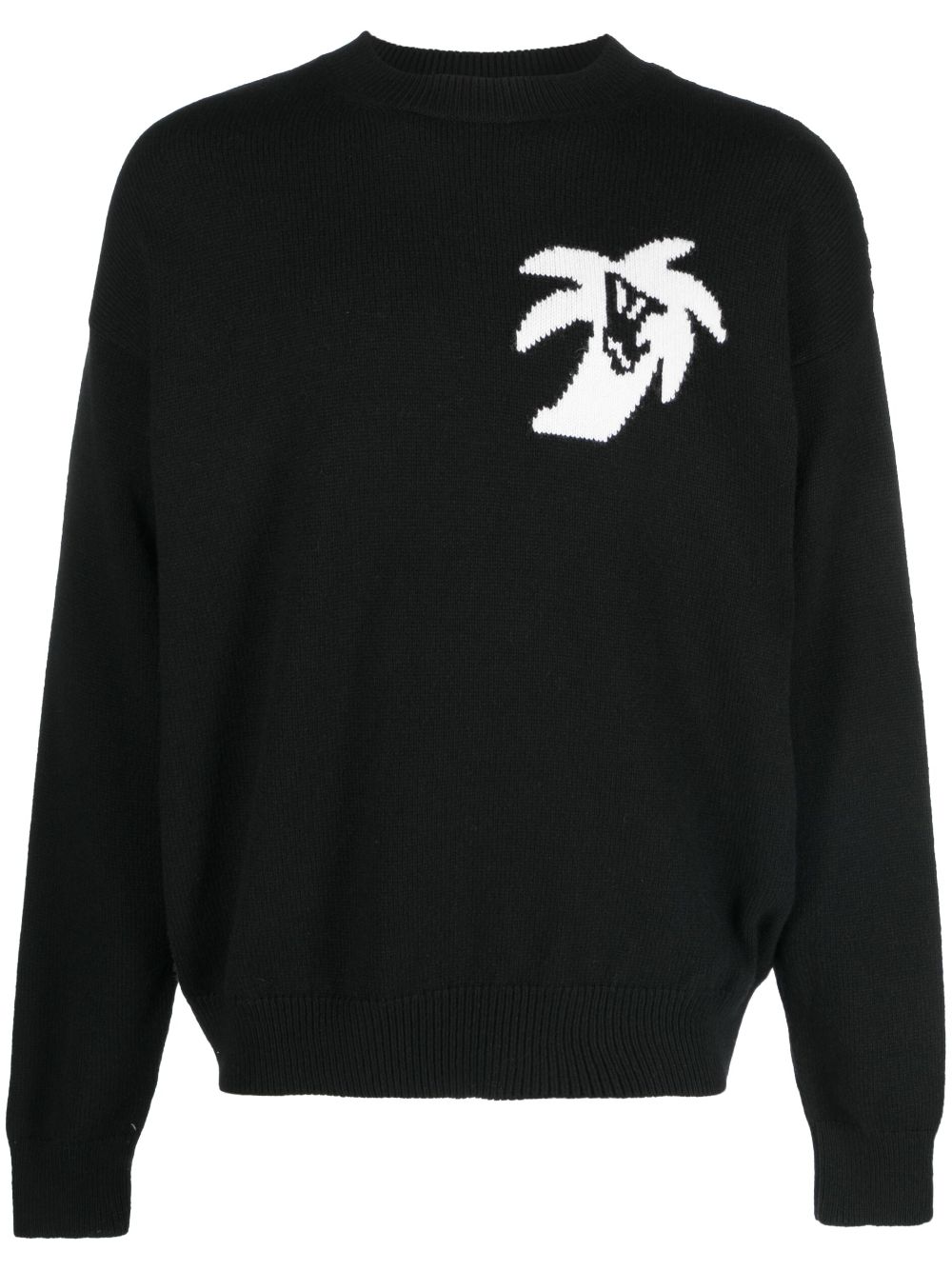 Palm Angels Hunter intarsia-logo jumper - Black von Palm Angels