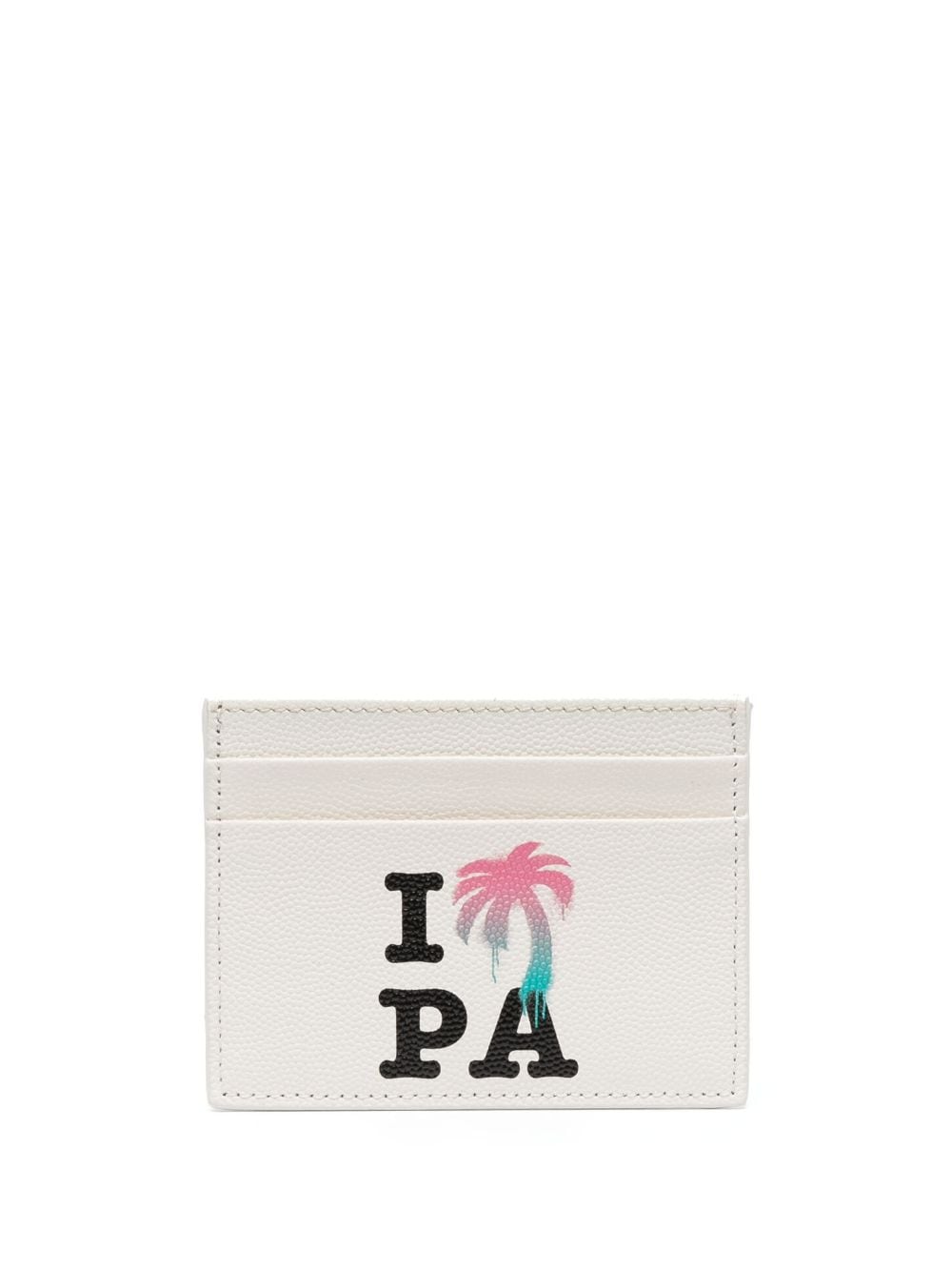 Palm Angels I Love PA leather cardholder - White von Palm Angels