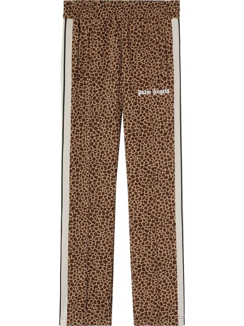 Palm Angels leopard print jacquard track pants - Neutrals von Palm Angels