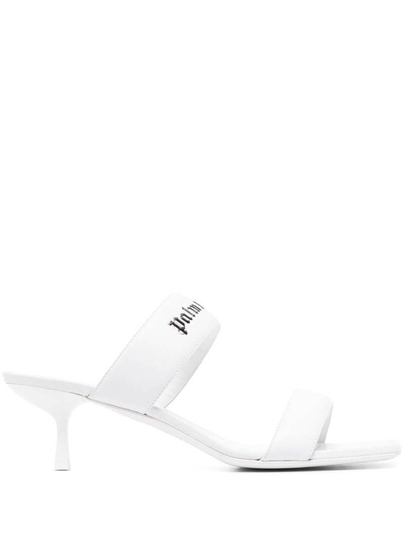 Palm Angels Logo Band 45mm mules - White von Palm Angels