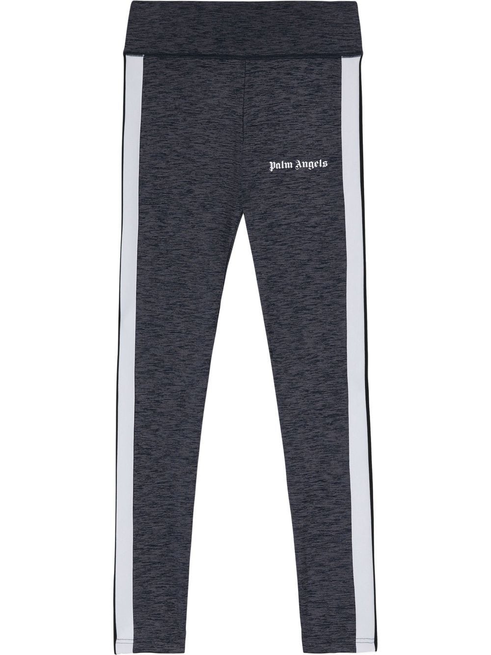 Palm Angels side-stripe mélange-effect leggings - Grey von Palm Angels