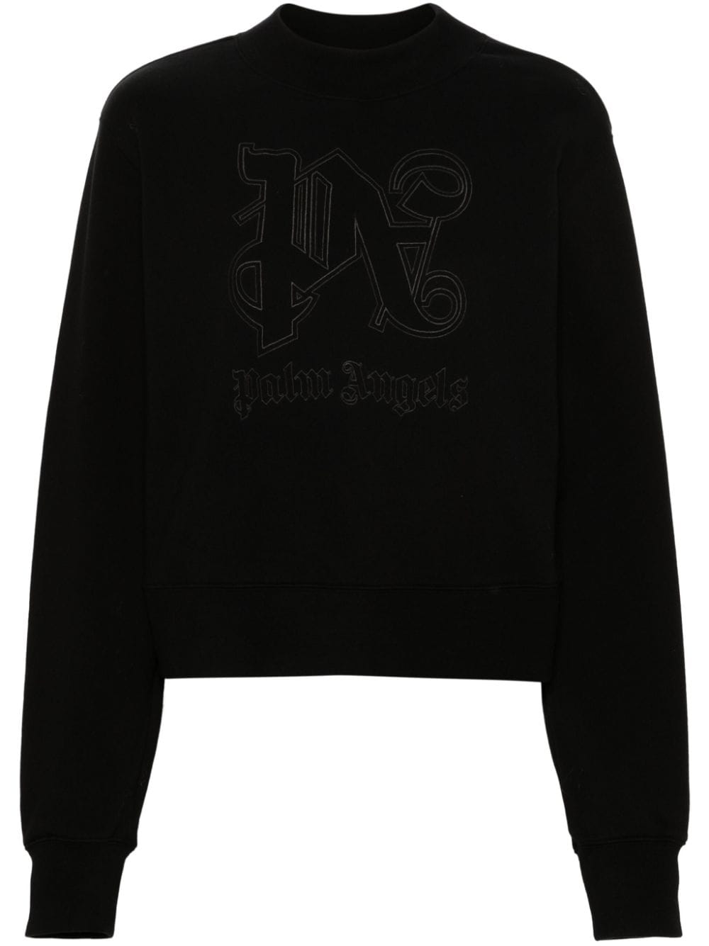 Palm Angels Monogram Statement cotton sweatshirt - Black von Palm Angels