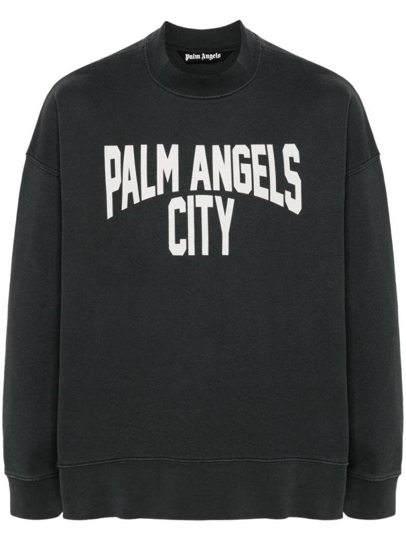 Palm Angels City washed-effect sweatshirt - Grey von Palm Angels