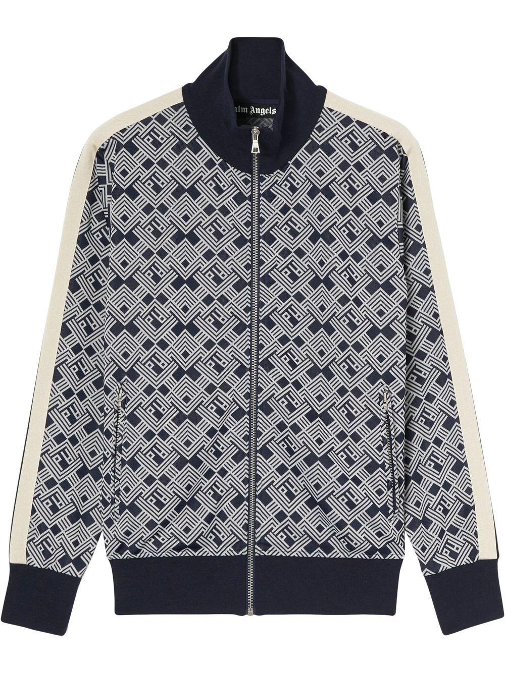 Palm Angels monogram-pattern track jacket - Blue von Palm Angels