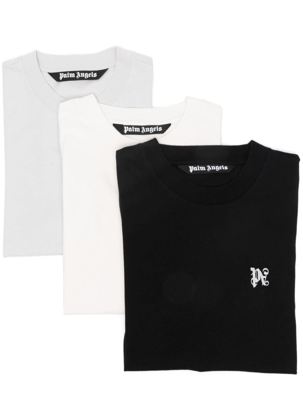 Palm Angels monogram-embroidered T-shirt (pack of three) - White von Palm Angels