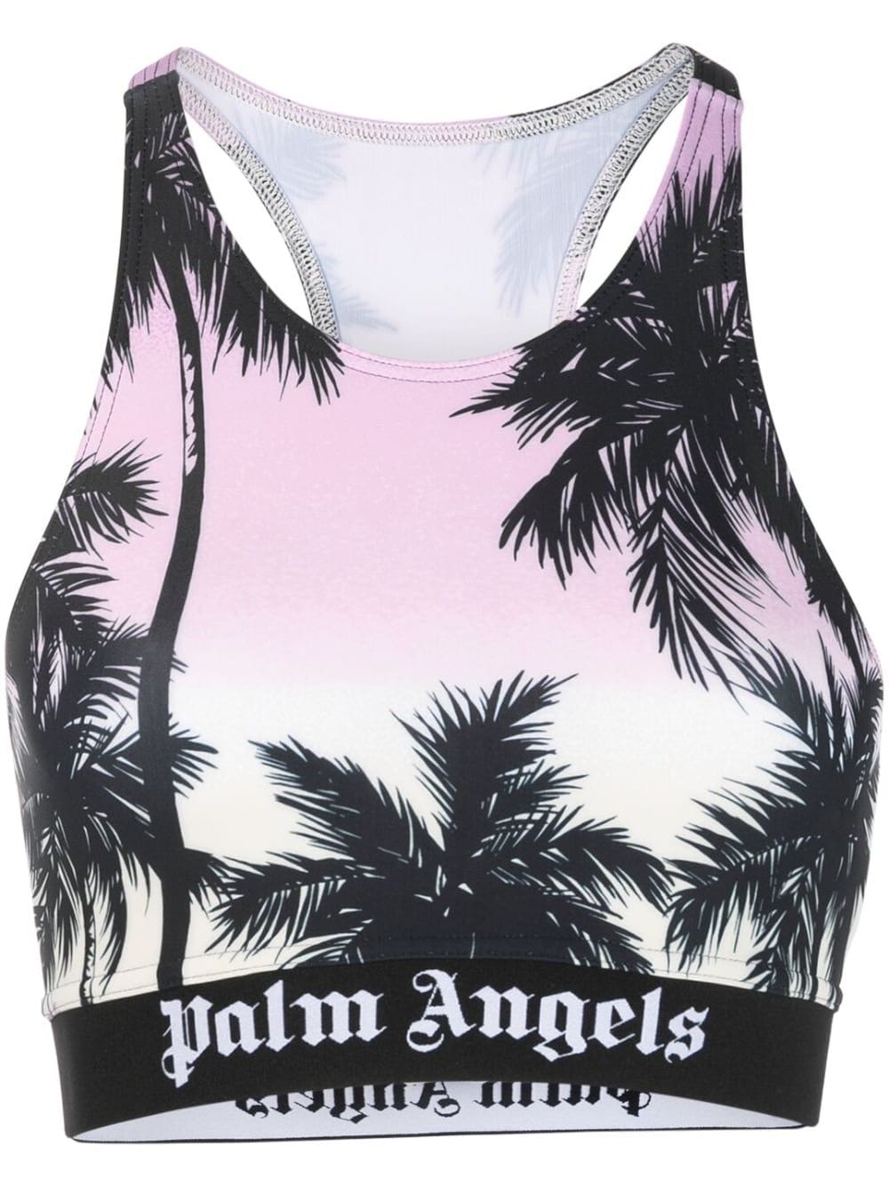 Palm Angels palm tree-print crop top - Purple von Palm Angels