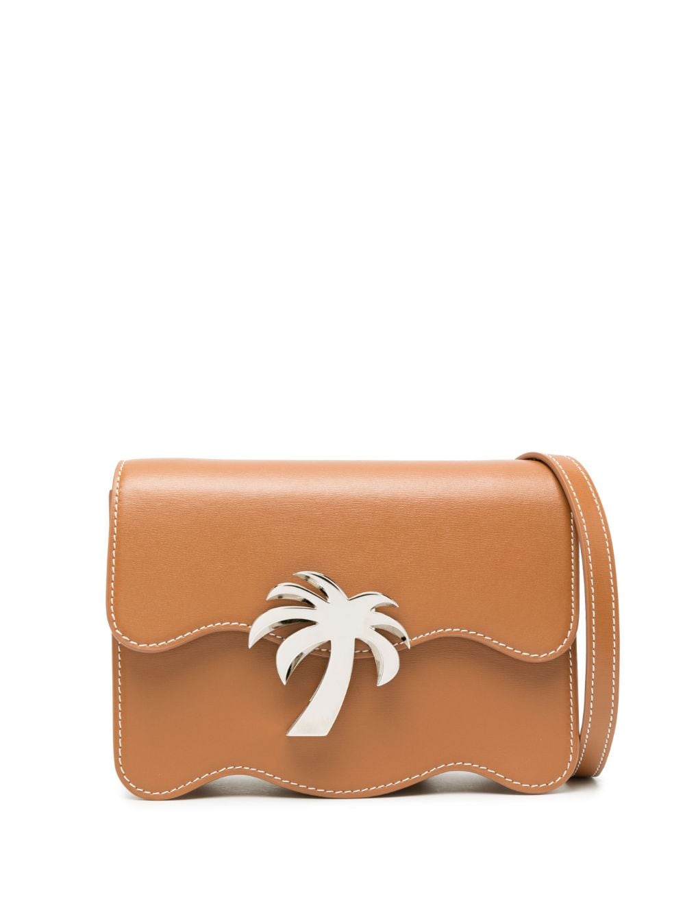 Palm Angels Palm Beach leather crossbody bag - Brown von Palm Angels