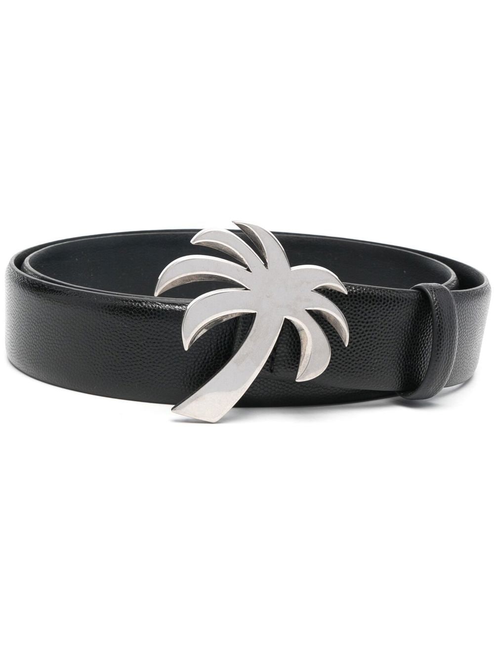 Palm Angels Palm Tree-buckle leather belt - Black von Palm Angels