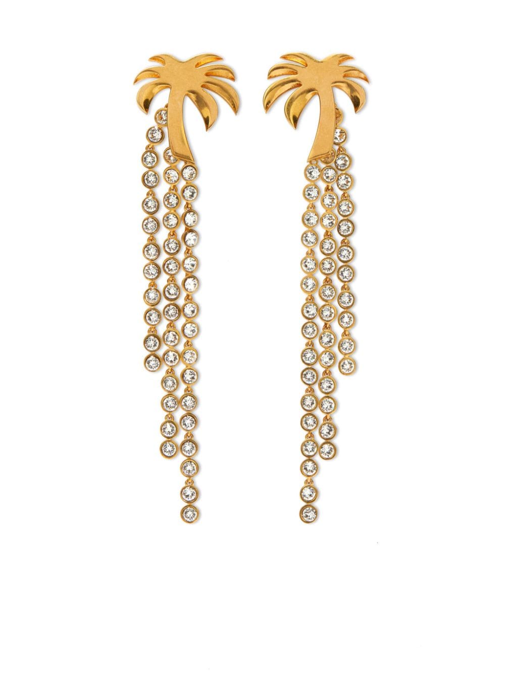 Palm Angels Palm crystal-embellished drop earrings - Gold von Palm Angels