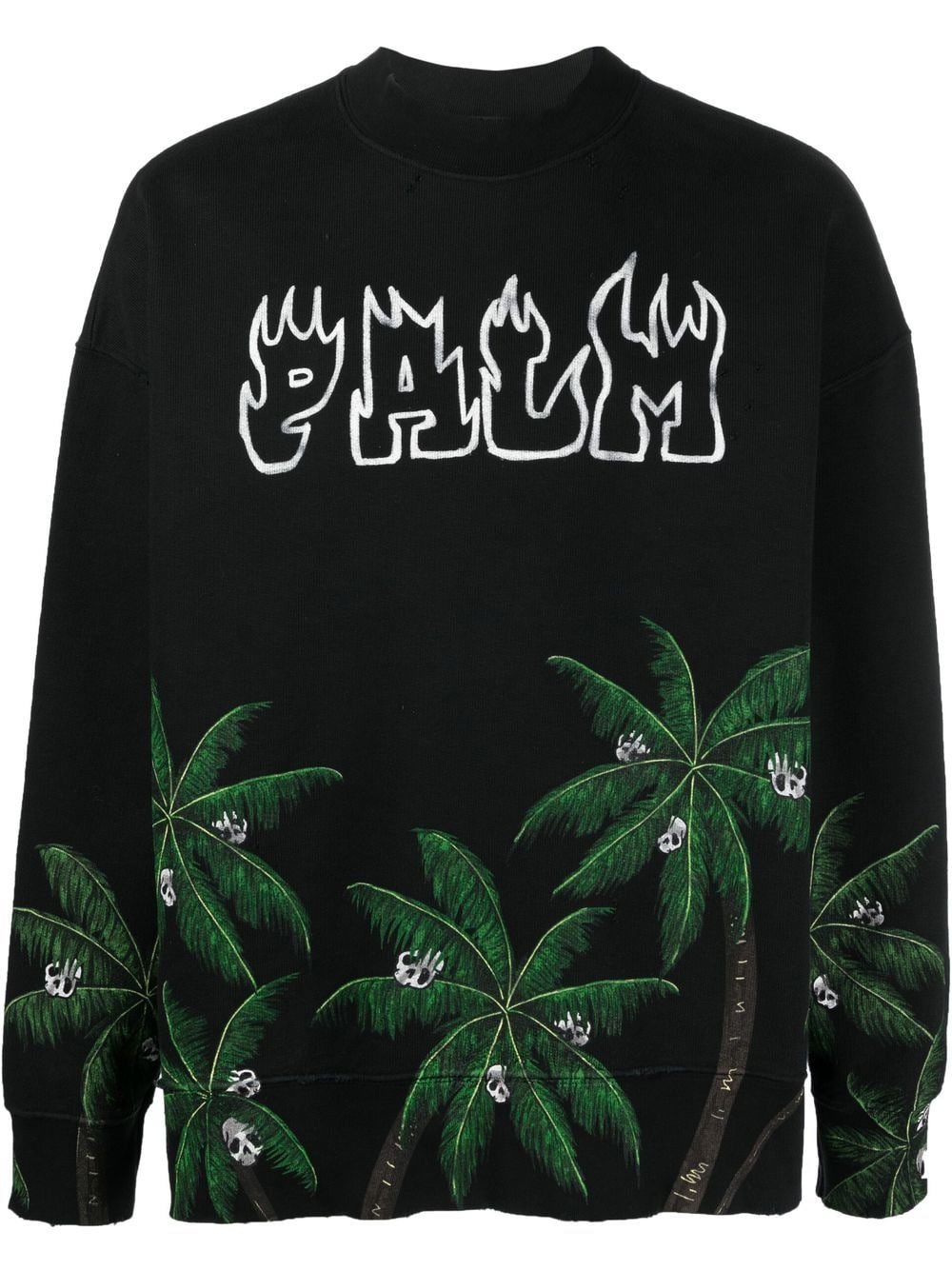 Palm Angels Palm & Skull logo-print sweatshirt - Black von Palm Angels