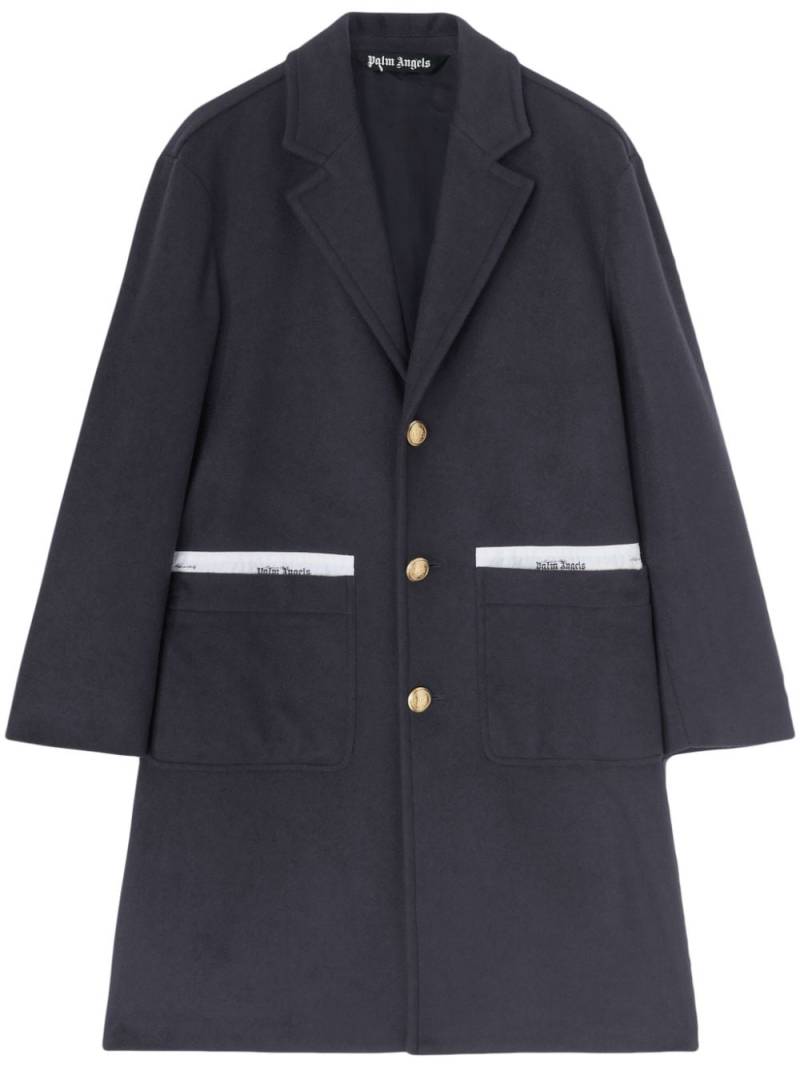 Palm Angels Sartorial Tape button-up coat - Blue von Palm Angels