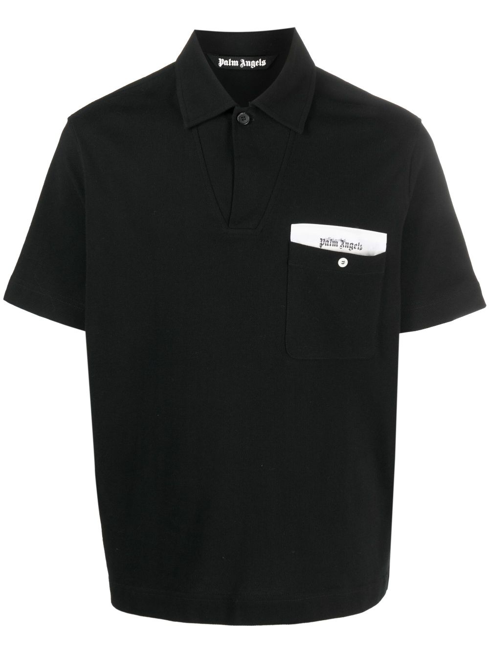 Palm Angels Sartorial Tape cotton polo shirt - Black von Palm Angels