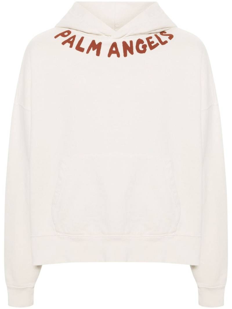 Palm Angels Seasonal logo-print hoodie - Neutrals von Palm Angels