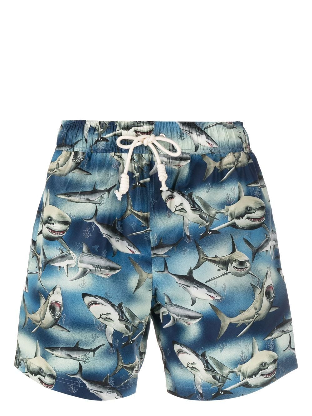 Palm Angels Sharks-print swim shorts - Blue von Palm Angels