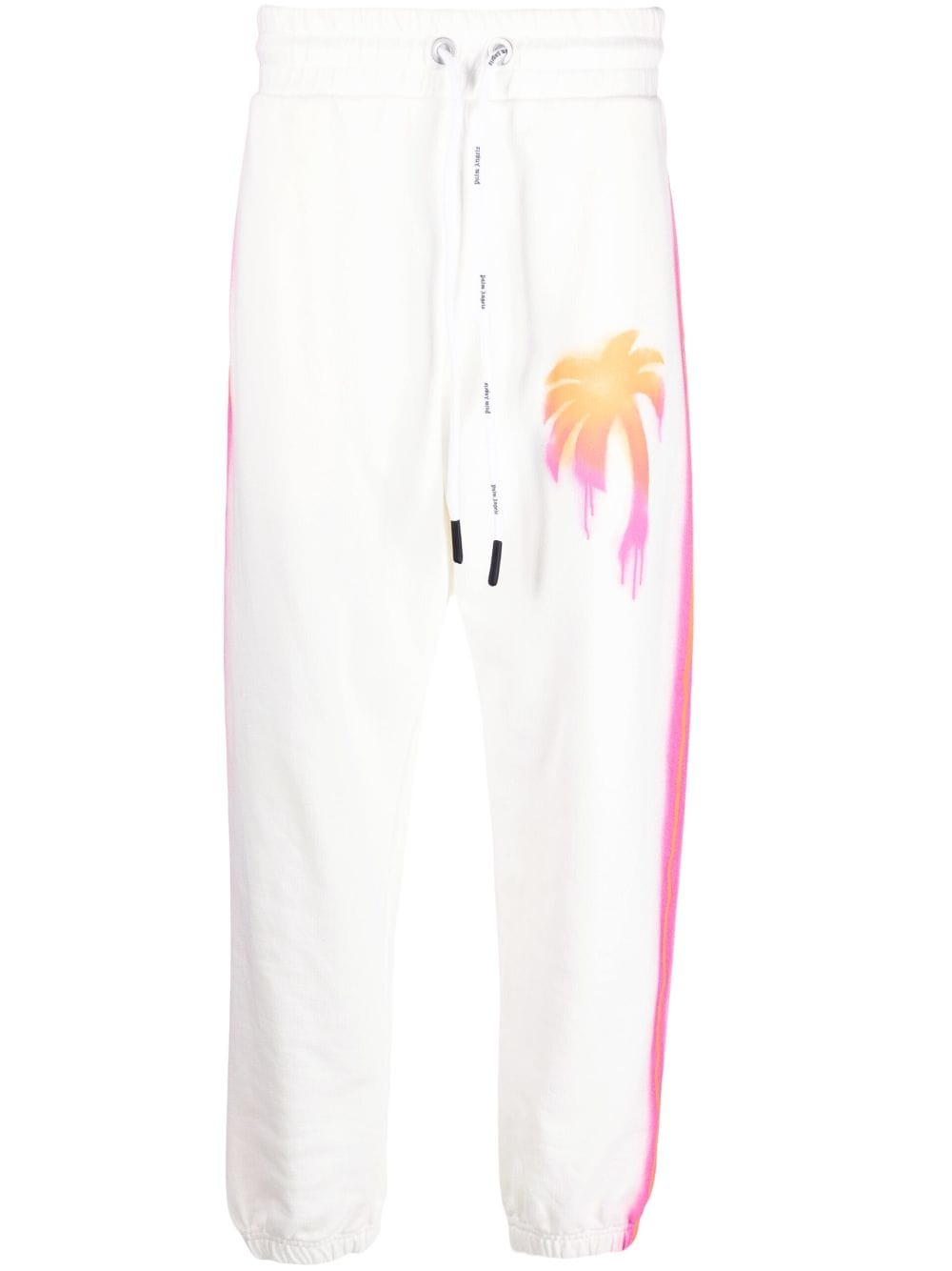 Palm Angels Sprayed Palm cotton track pants - White von Palm Angels