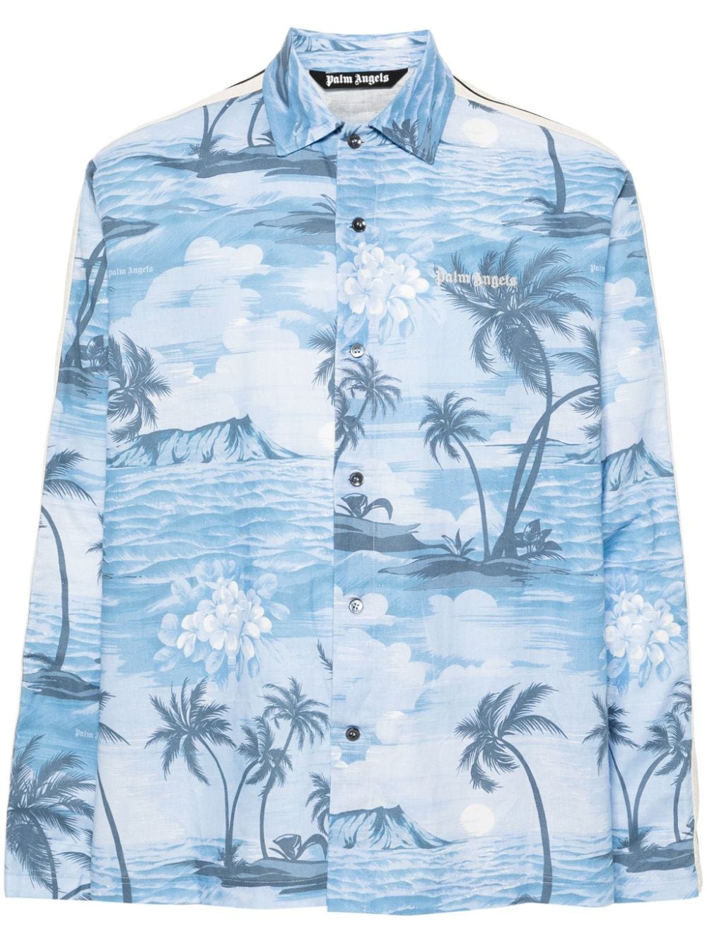 Palm Angels Sunset-print track shirt - Blue von Palm Angels
