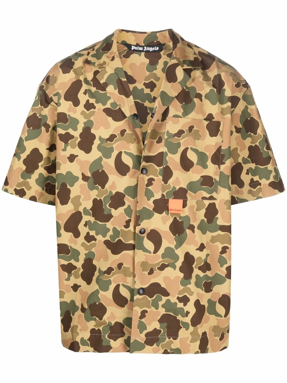 Palm Angels camouflage-print short-sleeve shirt - Brown von Palm Angels