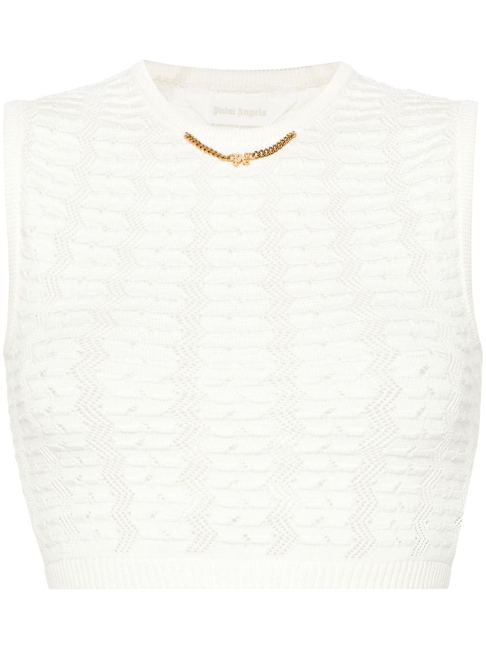 Palm Angels chain-embellished knitted vest - White von Palm Angels