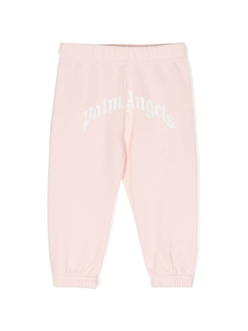 Palm Angels Kids curved-logo cotton jogging bottoms - Pink von Palm Angels Kids
